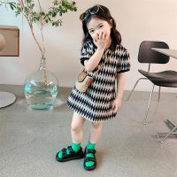 Korea New Kids Girls Plaids T-shirt Dress Children Summer Short Sleeve Dresses Childrens Clothing Party Casual Princess Dress  by Hs2023