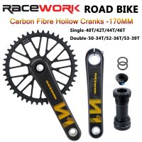 RACEWORK Road Bike Carbon Crankset 11/12 Speed GXP 22S Bicycle Carbon Fiber Crank 170mm Chainring 40/42/46/50/52T For GRAVEL Smartphone Lenses