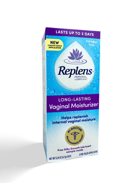 Replens LongLasting Vaginal Moisturizer, 8 PreFilled Disposable Applicators, Estrogen Free