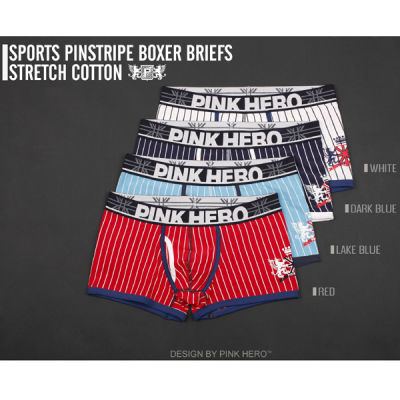 4pcslot Hot Sale!!Pink Heroes Fashion Classic Striped Men Underwear Male Panties Cotton men boxer shorts Comfortable