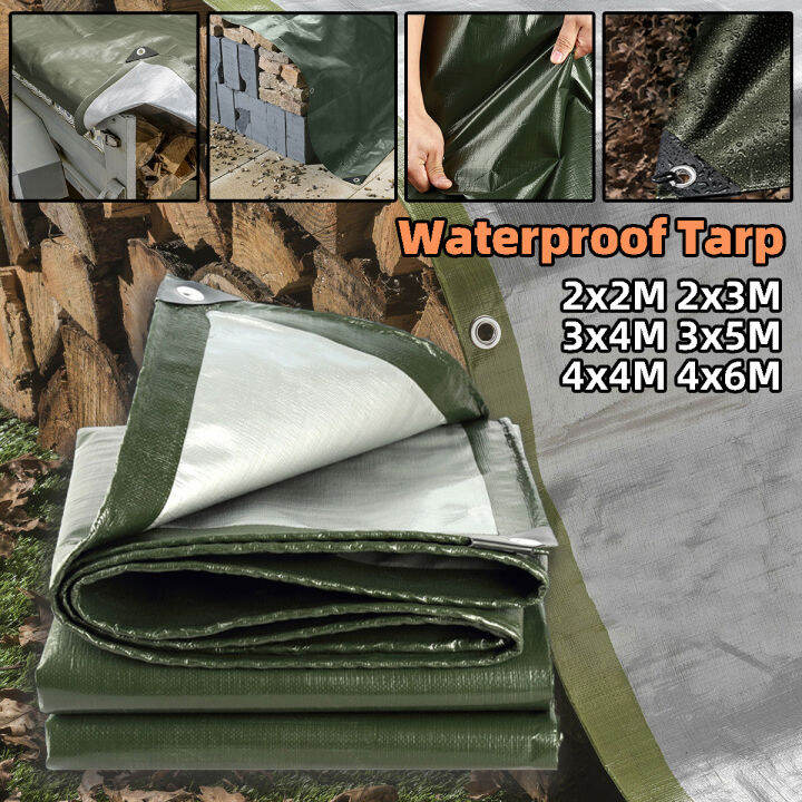 【Free Rope】Waterproof Tarp With Eyelets Thicker 100 Slan Sunscreen
