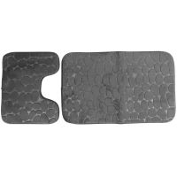 2 Pcs Soft Bathroom Mat Bath Pedestal Set Mats Colors There Anti- Cobblestone