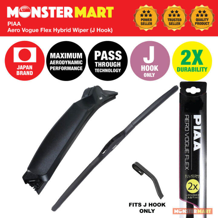 PIAA Aero Vogue Flex Hybrid Front Windscreen Wiper (J Hook Only) for