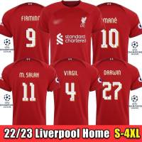 เสื้อกีฬาแขนสั้น ลายทีมชาติฟุตบอล Salah Firmino Mane Virgil Darwin UEFA League 2022 2023 ชุดเหย้า