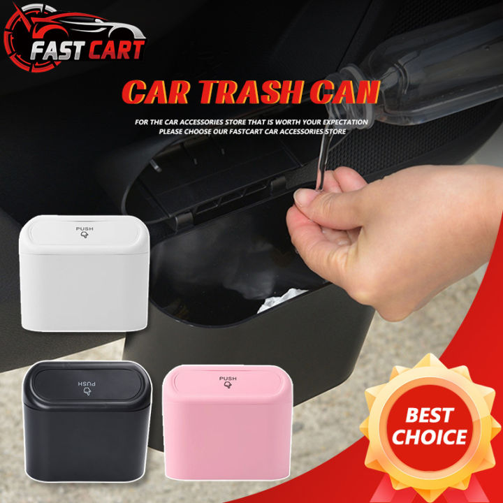 Car Trash Can Multifunction Car Storage Mini Trash Bin Covered Pink Trash  Can For Car accessories