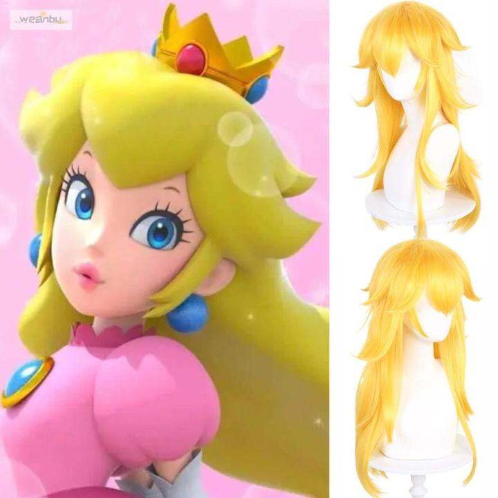 WEANBU Synthetic Hair Princess Peach Cosplay Wig Halloween Straight