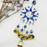 Wind Chimes ตุรกี Evil-Eye จี้ Blue Demon Eyes Amulet แขวนผนังสำหรับตกแต่งบ้าน Blessing ป้องกันของขวัญ Dream Catcher