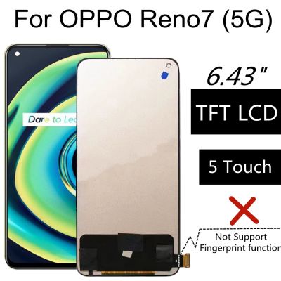 LCD TFT 6.43 "สำหรับ OPPO Reno 7 5G CPH2371 LCD สัมผัสหน้าจอ LCD อุปกรณ์จอแสดงผลแบบแทนที่สำหรับ OPPO Reno 7 CPH2363 LCD