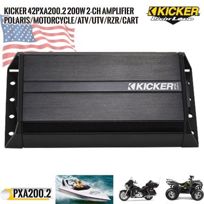 KICKER รุ่น42PXA2002 เพาเวอร์แอมป์มอเตอร์ไซด์ เรือ รถเอทีวี รถยนต์ กำลังขับ 100วัตต์x 2 ch มีขนาดเล็กเสียงดี สไตล์อเมริกัน เพาเวอร์แอมป์