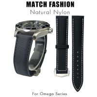 【YP】 19mm 20mm 21mm 22mm Leather Watchband for Omega x watch Seamaster Speedmaster AT150 De Ville Fabric