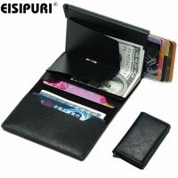 ผู้ชายกระเป๋าเงินกระเป๋ามินิชายวินเทจโดยอัตโนมัติอลูมิเนียม RFID ผู้ถือบัตรกระเป๋าสตางค์ผู้ชายขนาดเล็กสมาร์ทกระเป๋าสตางค์ผู้ชายบางผู้หญิงป้องกันการโจรกรรมกระเป๋าสตางค์ผู้ชาย กระเป๋าตังชาย กระเป๋าใส่บัตร