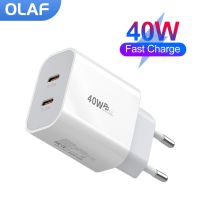 Olaf 40W Dual PD ชาร์จ USB C ชาร์จอย่างรวดเร็ว Type C อะแดปเตอร์ชาร์จสำหรับเร็ว14 Pro เหมาะสำหรับ Xiaomi Samgsung เหมาะสำหรับ Huawei Poco