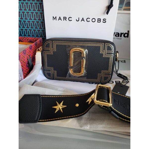 Original Marc Jacobs The Snapshot Gilded Leather Camera Crossbody Bag