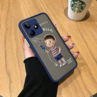 พร้อมเคสโทรศัพท์สำหรับ Realme Narzo Realme N53 C53ตัวการ์ตูนน่ารักมีน้ำค้างแข็งโปร่งใสเด็กผู้ชายตัวเล็กๆเคสใส่โทรศัพท์เคสป้องกันกล้องฝาครอบเต็มขอบนิ่มกันกระแทก