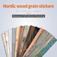 ❧❈ Nordic Wood Grain Self Adhesive Wallpaper Kitchen Floor Stickers PVC removable Contact Paper Vinyl Film Furniture Renovation