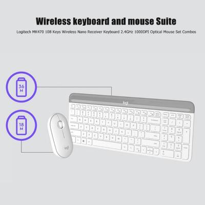MK470 Mouse And Keyboard Set,Wireless Set 2.4G Ultra-Thin Mute Set Cute Keyboard Office Keyboard And Mouse