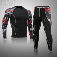 Men Fleece Lined Ski Thermal Underwear Set Motorcycle Skiing Base Layer Winter Warm Compress Long Johns Shirt &amp; Tops Bottom Suit