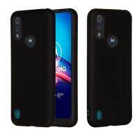 สำหรับ Motorola Moto E6s (2020) เคสซิลิโคนเหลวสีบริสุทธิ์กันกระแทกป้องกันเต็มรูปแบบ (สีดำ)