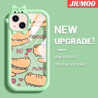 เคส JIUMOO สำหรับ iPhone 13 iPhone 13 Pro iPhone 13 Pro iPhone 13 Pro Max เคสการ์ตูนรักจระเข้สีสันสดใสนิ่มสำหรับเลนส์กล้องมอนสเตอร์ขนาดเล็กเคสมือถือกันกระแทกแบบใสป้องกันซิลิโคนเรียบง่ายปลอกความคิดสร้างสรรค์โปร่งใส