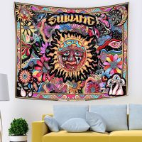 Psychedelic Tarot Trippy Sublime Sun Tapestry Wall Hanging Hippie Tapestries Mushroom Tapestry Aesthetic Room Home Decor Tapestries Hangings