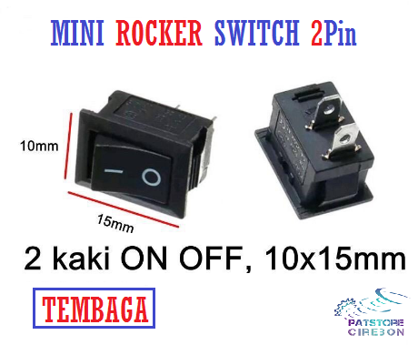 Mini Rocker Switch 2 Pin Saklar Rocker 2 Kaki Switch ON OFF Mini ...