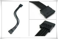 【HOT SALE】 ODM Auto Parts 4PIN ตัวเชื่อม Sata อะแดปเตอร์/สายพ่วงที่มี18AWG สีดำ