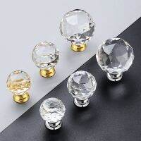 ♟✉❄ 1PC 25mm 30mm 40mm Crystal Ball Design Clear Crystal Glass Knobs Cupboard Drawer Pull Kitchen Cabinet Wardrobe Handles Hardware