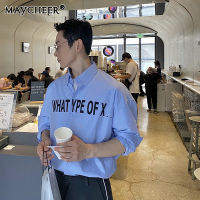 MAYCHEER เสื้อเชิ้ตผู้ชายเสื้อเชิ้ตลำลองแฟชั่นง่ายๆกับการทำงานและไปโรงเรียน