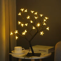 24 Leds USB Flower Tree Lamp Home Room Decoration Night Light Store Holiday Wedding Decor Cherry Peach Blossom Fiber Optic Gifts