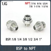 ▽❈﹍ Hydraulic Connector Straight Through NPT 7/16 9/16 U3/4 7/8 to BSP 1/8 1/4 3/8 1/2 External Cone/British Pipe Fittings Adapter