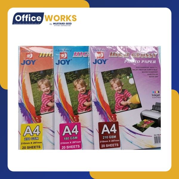 Joy Jgp 230 Photo Paper Glossy Finish A4 20s Glossy Photo Paper