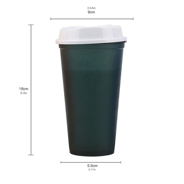 high-end-cups-5ชิ้น473มิลลิลิตรเปลี่ยนสีแก้วน้ำที่มีฝาปิดนำมาใช้ใหม่-cupstumbler-ที่เรียบง่ายกาแฟน้ำร้อนเปลี่ยนสีแก้วน้ำ