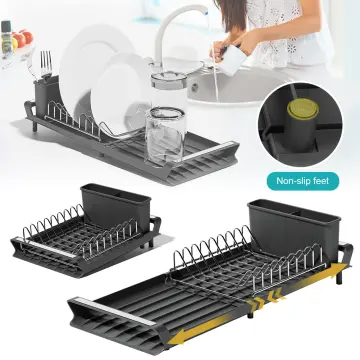 Homlly Expandable Dish Drying Rack and Utensil Holder