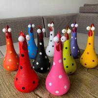 ₪ Hot Sale Silly Chicken Decor Resin Statue With Long Paint Noise Makers Neck Decor Garden Event Yard Party Sculpture Hand Ou R4l1