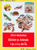 บัตรภาพแสนสนุก ชุด Animals การ์ดคำศัพท์ บัตรคำ ภาษาอังกฤษ EC009