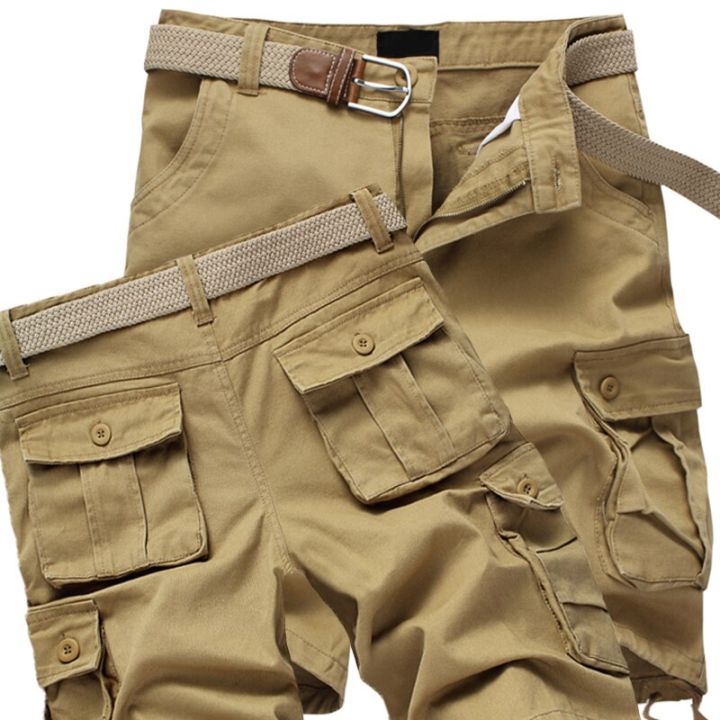 Cargo Shorts Men Summer Casual Cotton Baggy Multi Pocket Military Zipper Breeches Camouflage