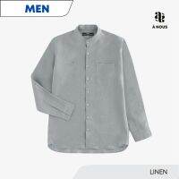 À NOUS - MEN SHIRT - Classic Fit - Linen (Lingcod Grey) / เสื้อเชิ๊ต ตัวหลวม ผ้าลินิน สีเทา