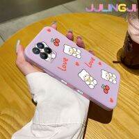 Jlingji เคสสำหรับ Realme 8 4G Realme 8 Pro,เคสแฟชั่นลายหมีเชอร์รี่เคสมือถือนิ่มบางเคสขอบสี่เหลี่ยมด้านข้างเคสซิลิโคนเคสนิ่มเคสป้องกันการกระแทก