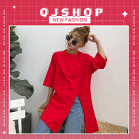 QJshop เสื้อผู้หญิง ⭐️ สีสันสดใส สีเข้มโดนใจวัยรุ่น ผ่าข้างหน่อยๆ ไม่เหมือนใครแน่นอน?  คอกลมใส่แล้วดูน่ารักสุด?