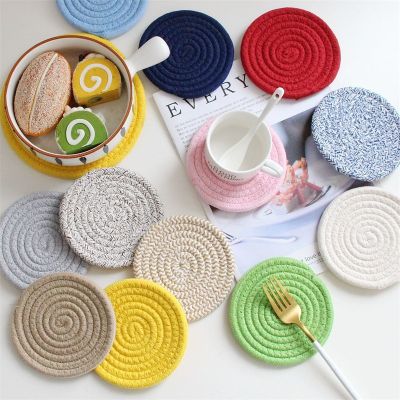 【CC】♈☫☼  Cotton Thread Insulation Placemat Woven Anti-Scalding Coaster Bowl Minimalist Pot Rope Table
