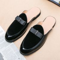 Italian Luxury Brand Summer Half Slippers Loafers Men Slip-on Soft Bottom Comfortable Fashion Casual Shoes Designer Slippers