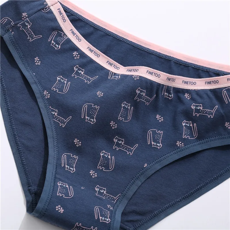 Allofme 3PCS/Set M-XL Women Panties Cotton's Underwear Girls Cute