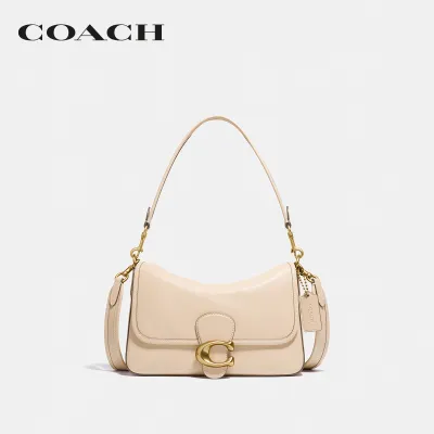 COACH กระเป๋าสะพายไหล่ผู้หญิงรุ่น Soft Tabby Shoulder Bag สีขาว C4823 B4/IY