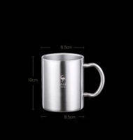 Double Layer 304 Stainless Steel Cup Handgrip Tea Water Travel Coffee Mug 400ml