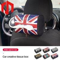 Auto Interior Union Jack PU Leather Car Tissue Napkin Box Bag Package Armrest Box Storage For Mini Cooper JCW S One All Series