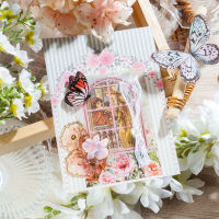 10 Pcs Vintage Window Frame Collage PET Stickers Pack DIY Diary Junk Journal ตกแต่งการ์ดสติกเกอร์อัลบั้ม Scrapbooking