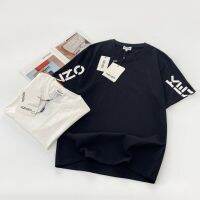 เสื้อยืดหัวเสือ KENZO สำหรับคู่รักชายและหญิงแบรนด์อินเทรนด์ยุโรปและอเมริกันเดียวกันสไตล์ตามท้องถนนมีบุคลิกที่เรียบง่ายแขนยาวครึ่งโปรด