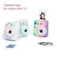 เคสกล้องสีลูกอมสีรุ้งสำหรับ Instax Mini 12ฝาป้องกันซิลิโคนแบบนิ่มทันทีสำหรับอุปกรณ์เสริม Fujifilm Instax Mini 12