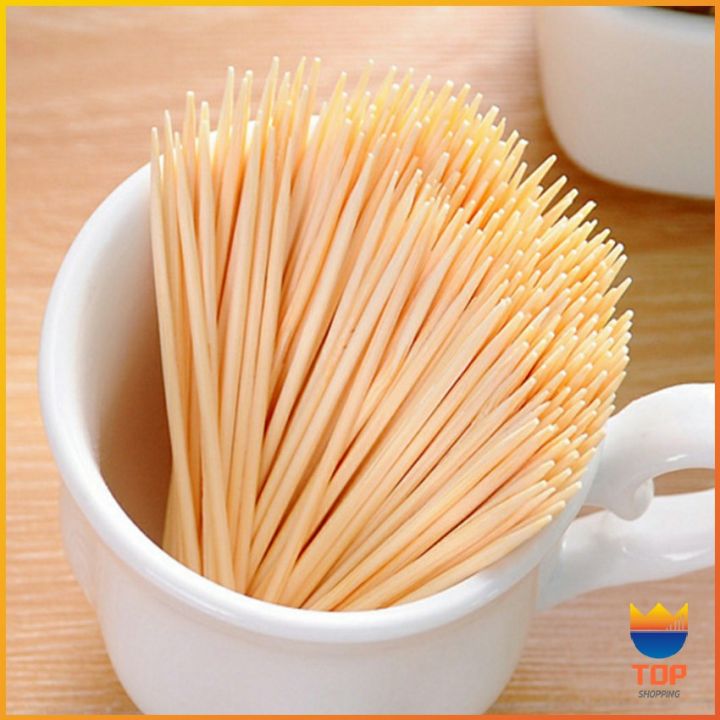 top-ไม้จิ้มฟัน-ไม้จิ้มฟันทำจากไม้ไผ่ผ่านการอบอย่างดี-toothpick