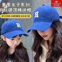 【Hot Sale】 Yu Zhaolin parent-child baseball spring Korean version of childrens boys and g irls baby R letter cap sunscreen hat female